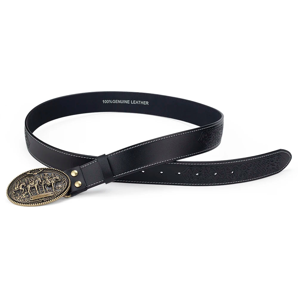 Horse Decorative Leather Belt Cowboy Fashion Men's Clothing Accessories
