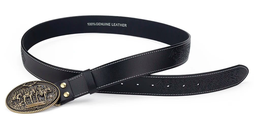 Horse Decorative Leather Belt Cowboy Fashion Men's Clothing Accessories