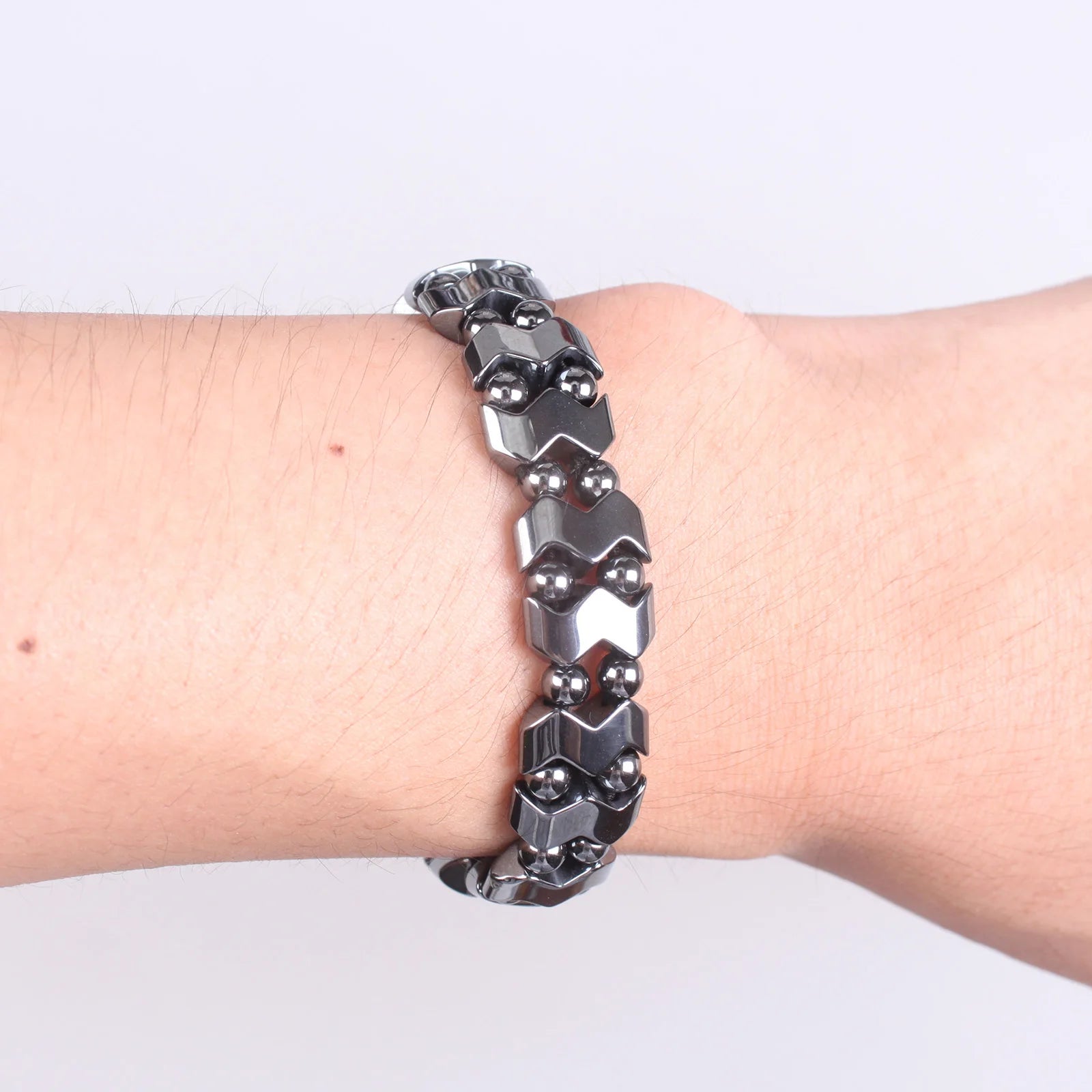 Man Women Natural Stone Black Hematite Bracelets Elastic Rope Bangles & Bracelets Handmade Jewelry Yoga Energy Bracelets