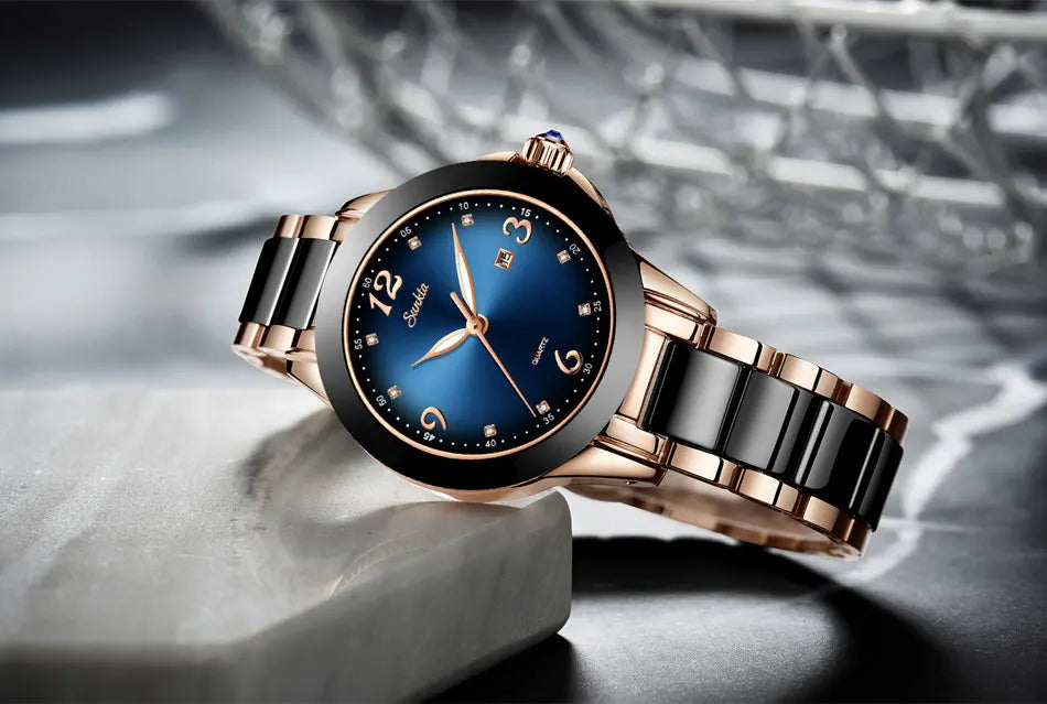 Montre Relogio LIGE Brand SUNKTA Fashion Watch Women Luxury Ceramic And Alloy Bracelet Analog Women Wrist watch Relogio Feminino