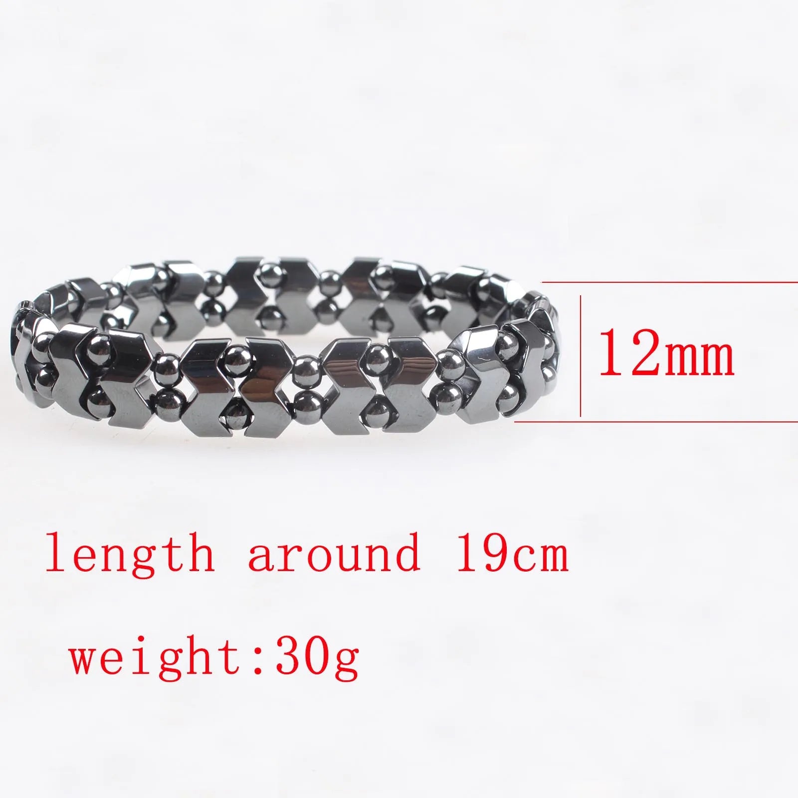 Man Women Natural Stone Black Hematite Bracelets Elastic Rope Bangles & Bracelets Handmade Jewelry Yoga Energy Bracelets