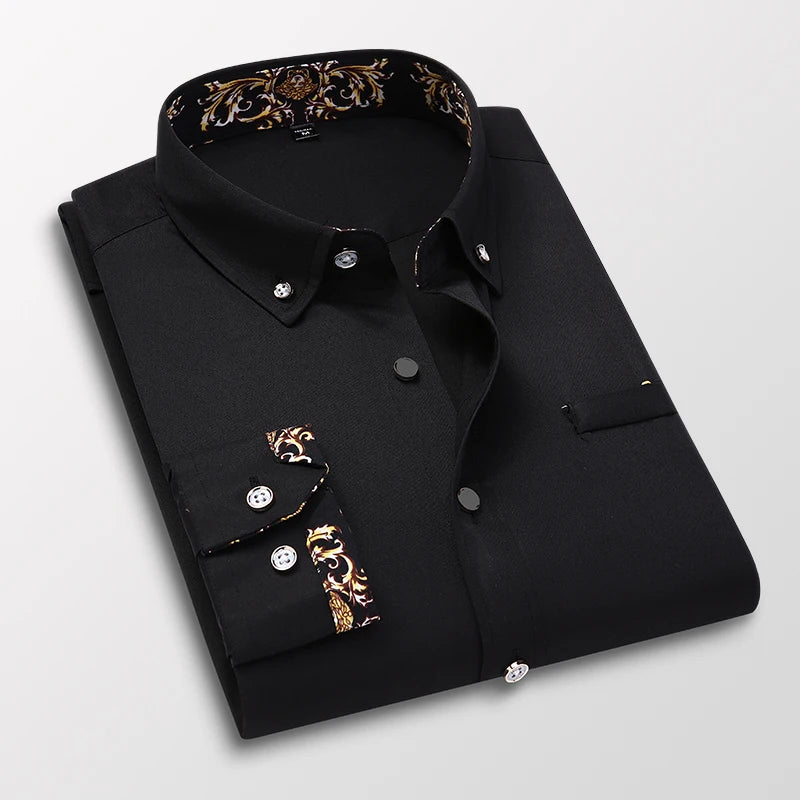 Men's clothing  Arrival Men Shirt Fashion Causal Long Sleeved Male Dress Social Business Brand Shirt Soft Weeding White Shirts