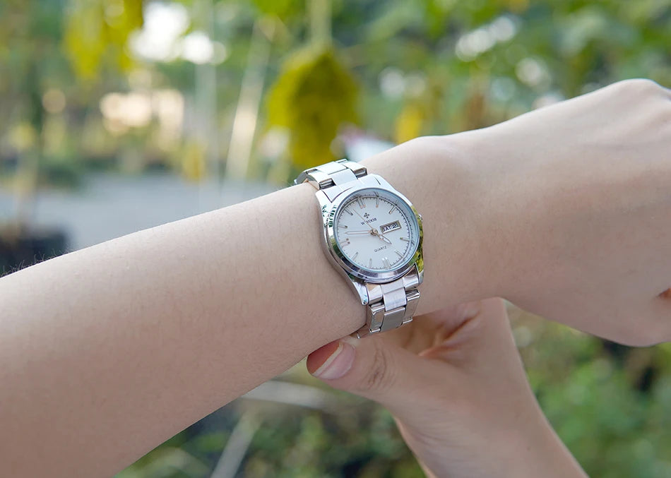Montre Femme 2024 WWOOR Fashion Ladies Watches Waterproof Quartz Silver Clock Women Automatic Date Dress Wrist Watch Reloj Mujer