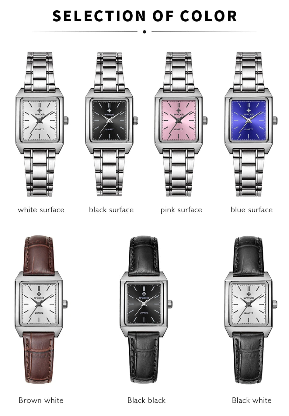 Montre Femme 2024 WWOOR Luxury Brand Womens Watches Fashion Rectangle Small Watch Woman Quartz Dress Ladies Bracelet Wrist Watch