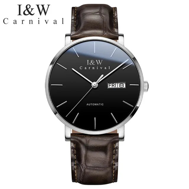 Montre Homme Switzerland I&W Luxury Gold Automatic Watch 24 Jewels NH36 Watch Men Calendar Sapphire Mechanical Watches Mens 2020