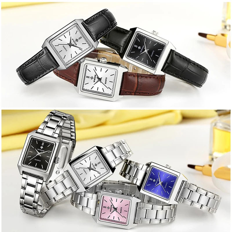 Montre Femme 2024 WWOOR Luxury Brand Womens Watches Fashion Rectangle Small Watch Woman Quartz Dress Ladies Bracelet Wrist Watch