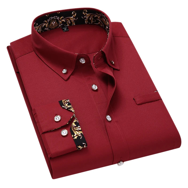 Men's clothing  Arrival Men Shirt Fashion Causal Long Sleeved Male Dress Social Business Brand Shirt Soft Weeding White Shirts