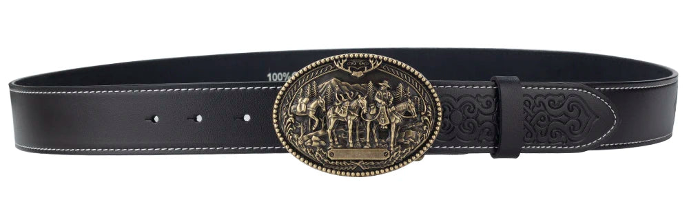 Horse Decorative Leather Belt Cowboy Fashion Men's Clothing Accessories