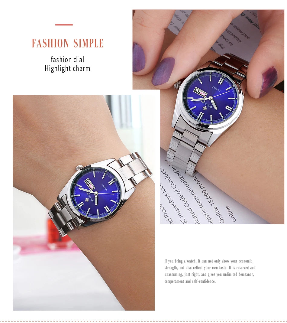 Montre Femme 2024 WWOOR Fashion Ladies Watches Waterproof Quartz Silver Clock Women Automatic Date Dress Wrist Watch Reloj Mujer