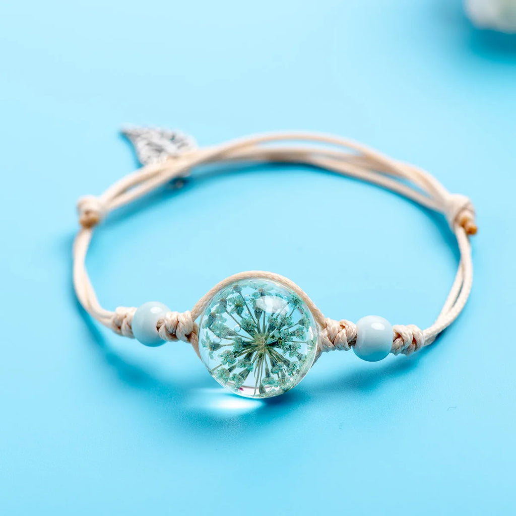 Glass ball Flower Bracelets Jewelry & Accessories Crystal Ceramic Bracelets Party gift wrap bracelets&Bangles #DY414