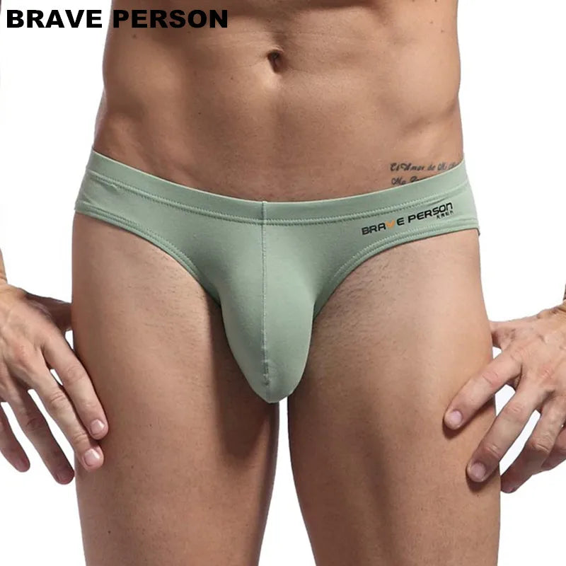 BRAVE PERSON Sexy Men's Briefs Cotton Underwear for Big Penis Pouch Bags U convex Design Men Briefs for Man Underpants