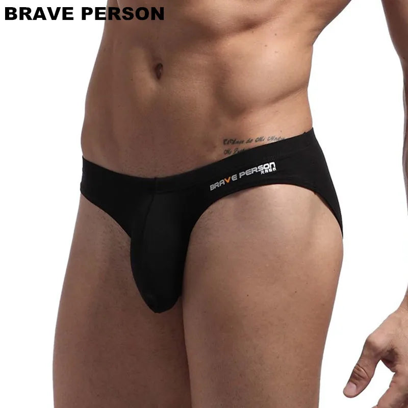 BRAVE PERSON Sexy Men's Briefs Cotton Underwear for Big Penis Pouch Bags U convex Design Men Briefs for Man Underpants