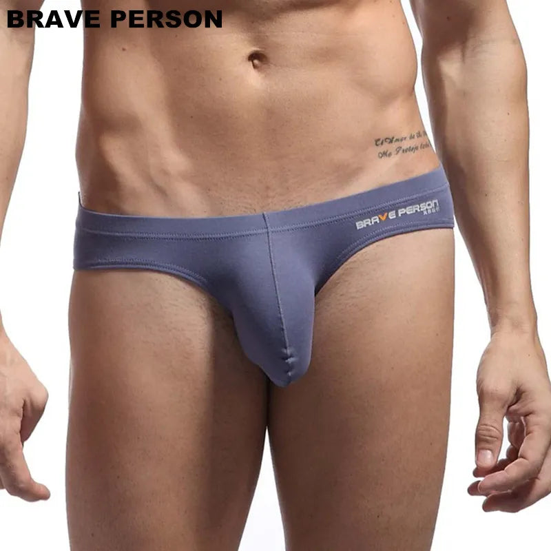 BRAVE PERSON Sexy Men's Briefs Cotton Underwear for Big Penis Pouch Bags U convex Design Men Briefs for Man Underpants