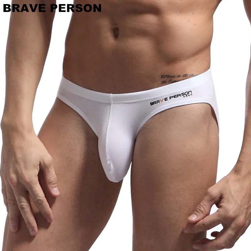 BRAVE PERSON Sexy Men's Briefs Cotton Underwear for Big Penis Pouch Bags U convex Design Men Briefs for Man Underpants