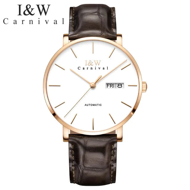 Montre Homme Switzerland I&W Luxury Gold Automatic Watch 24 Jewels NH36 Watch Men Calendar Sapphire Mechanical Watches Mens 2020