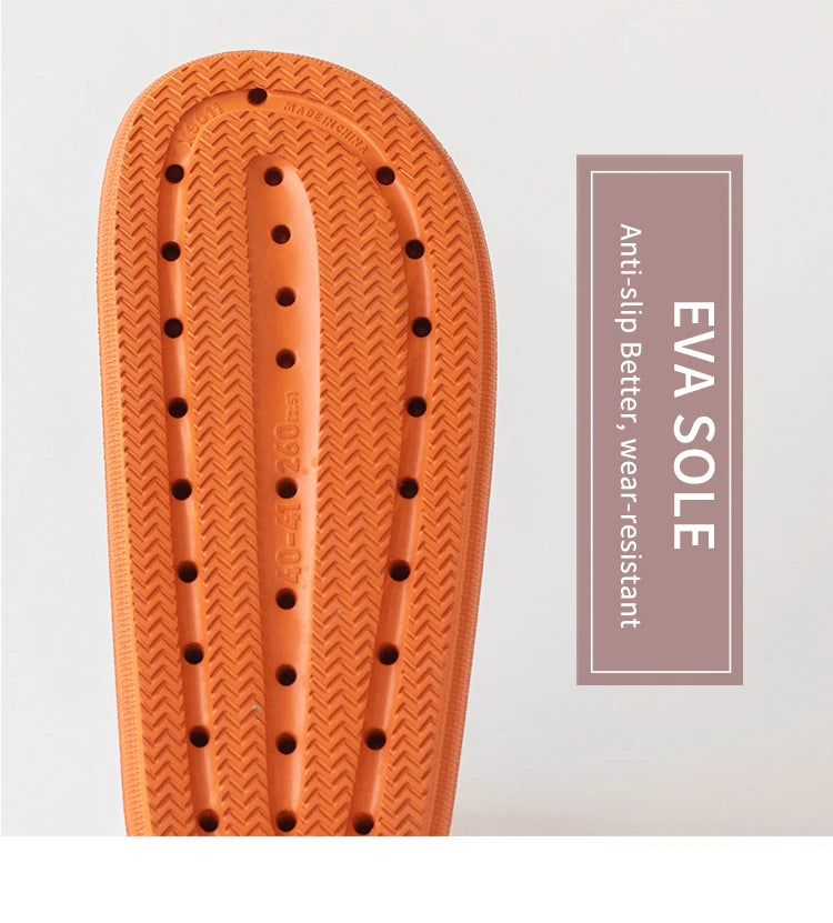 UTUNE Men's Thick Sole Non-slip Slippers Summer Indoor Casual Sandal soft Comfortable Breathable 51cm Fashion Home Footwear