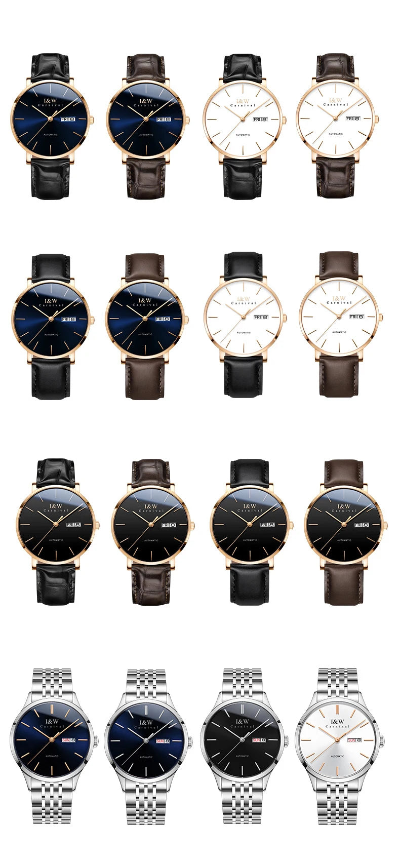 Montre Homme Switzerland I&W Luxury Gold Automatic Watch 24 Jewels NH36 Watch Men Calendar Sapphire Mechanical Watches Mens 2020