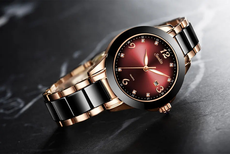 Montre Relogio LIGE Brand SUNKTA Fashion Watch Women Luxury Ceramic And Alloy Bracelet Analog Women Wrist watch Relogio Feminino