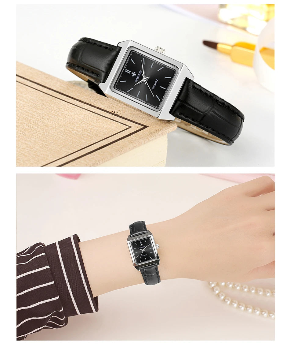 Montre Femme 2024 WWOOR Luxury Brand Womens Watches Fashion Rectangle Small Watch Woman Quartz Dress Ladies Bracelet Wrist Watch
