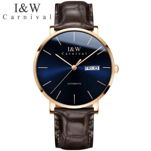 Montre Homme Switzerland I&W Luxury Gold Automatic Watch 24 Jewels NH36 Watch Men Calendar Sapphire Mechanical Watches Mens 2020