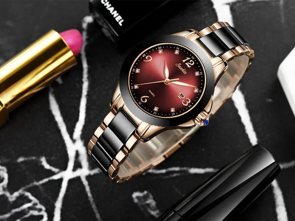 Montre Relogio LIGE Brand SUNKTA Fashion Watch Women Luxury Ceramic And Alloy Bracelet Analog Women Wrist watch Relogio Feminino