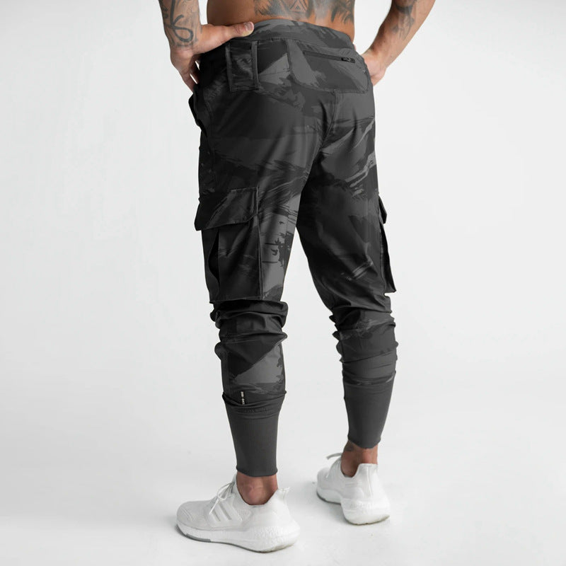 2024 New Cargo Pants Gym Men‘s Multi-Pocket Straight Bottom Cargo Pants    Sports Fitness Men Casual Trousers Track Pants