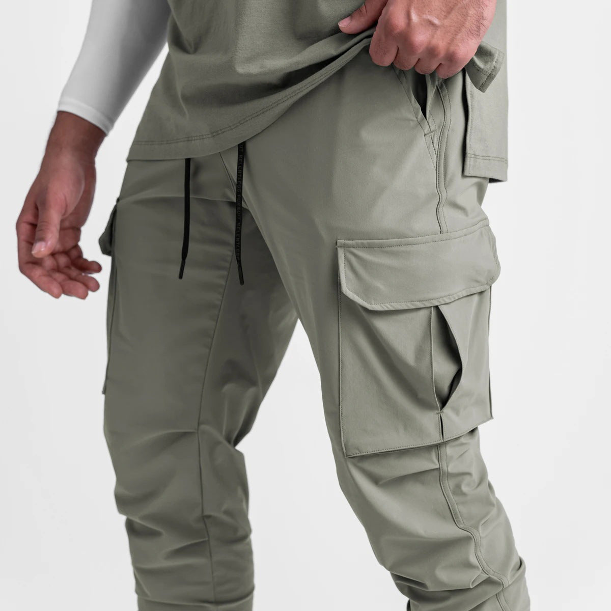 2024 New Cargo Pants Gym Men‘s Multi-Pocket Straight Bottom Cargo Pants    Sports Fitness Men Casual Trousers Track Pants