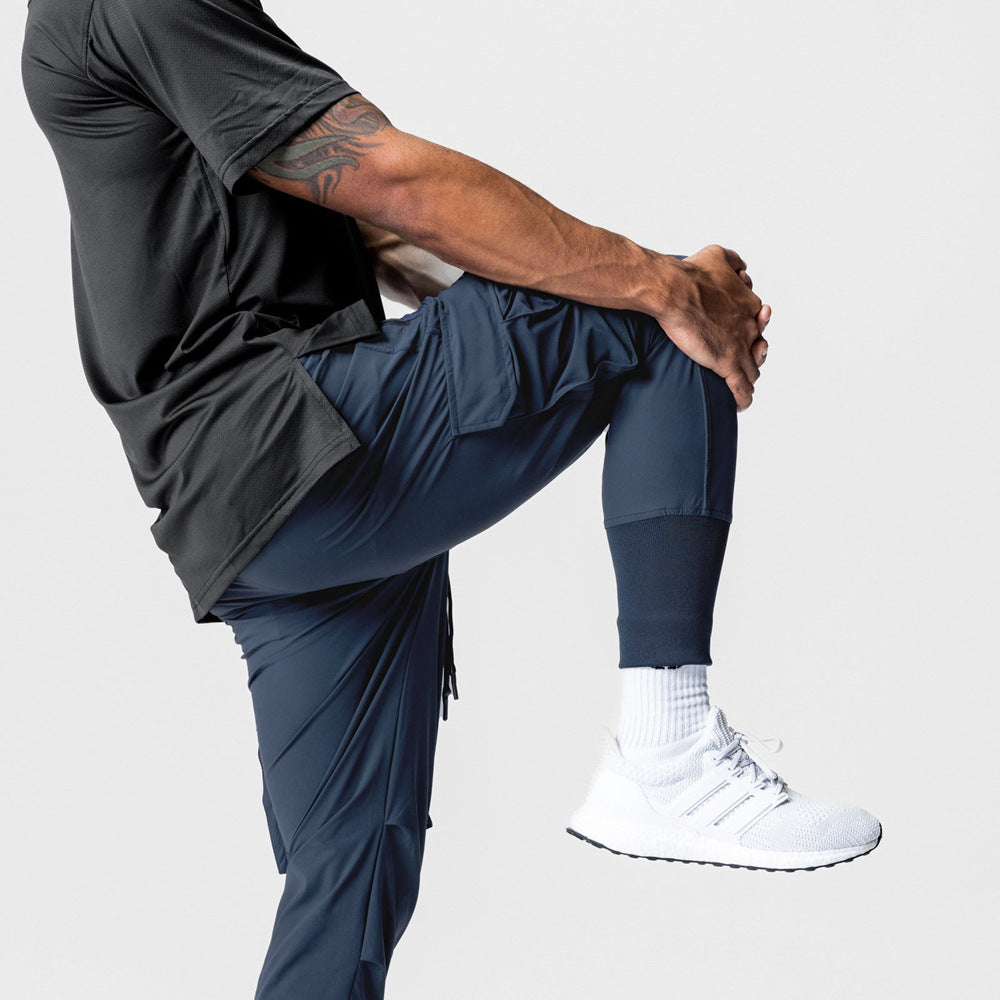 2024 New Cargo Pants Gym Men‘s Multi-Pocket Straight Bottom Cargo Pants    Sports Fitness Men Casual Trousers Track Pants