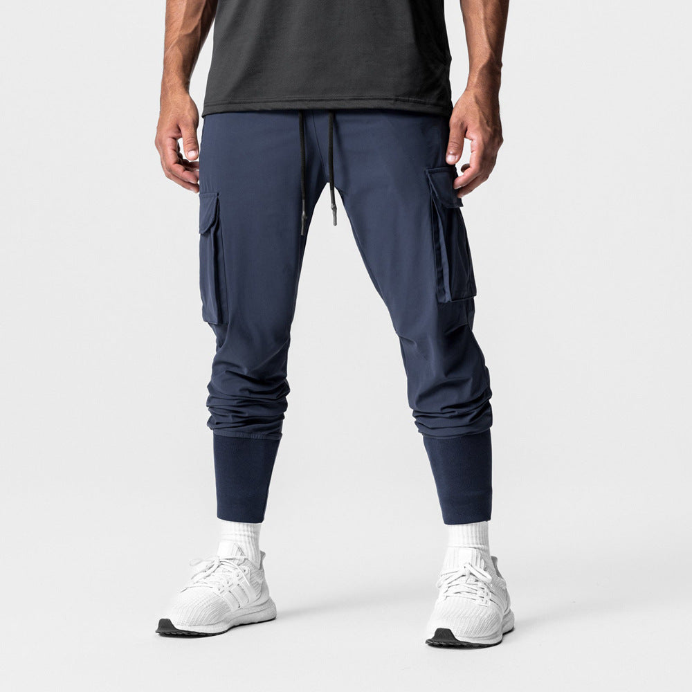 2024 New Cargo Pants Gym Men‘s Multi-Pocket Straight Bottom Cargo Pants    Sports Fitness Men Casual Trousers Track Pants