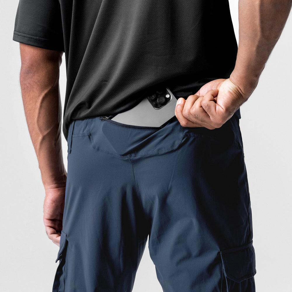 2024 New Cargo Pants Gym Men‘s Multi-Pocket Straight Bottom Cargo Pants    Sports Fitness Men Casual Trousers Track Pants