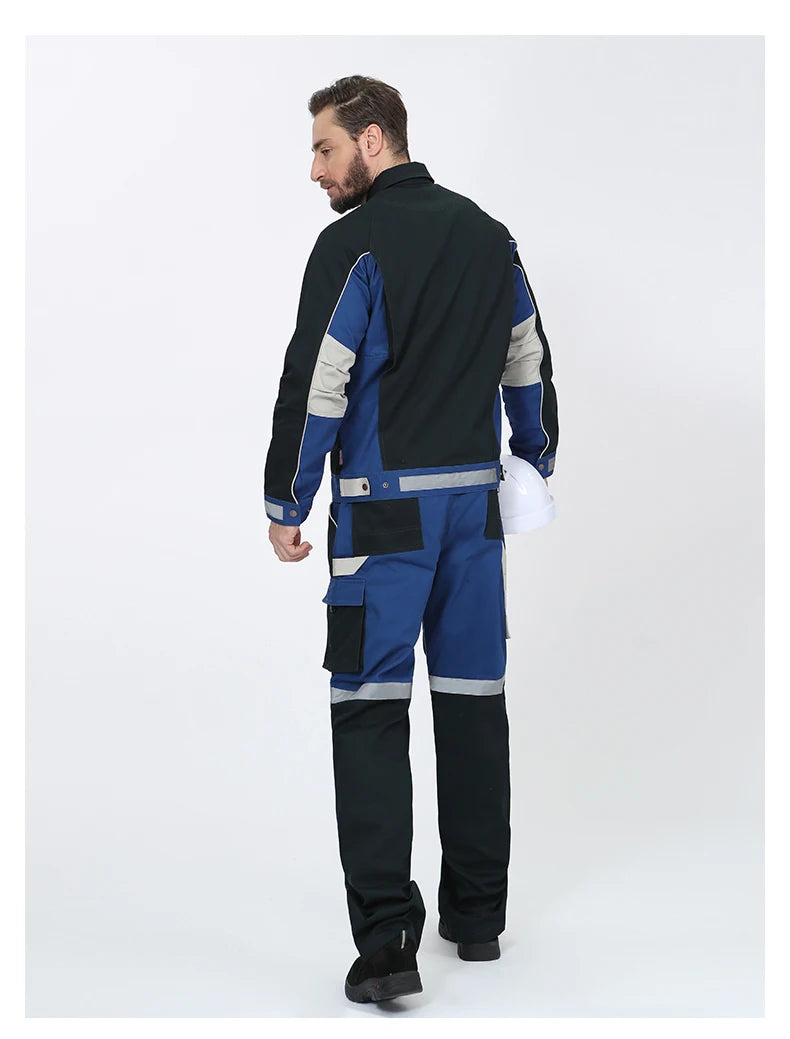 100% Cotton Cargo Pants for Men with Reflective Stripes Working Pants Men Workwear Cargo Trousers Multi Pocket Cargo Pants