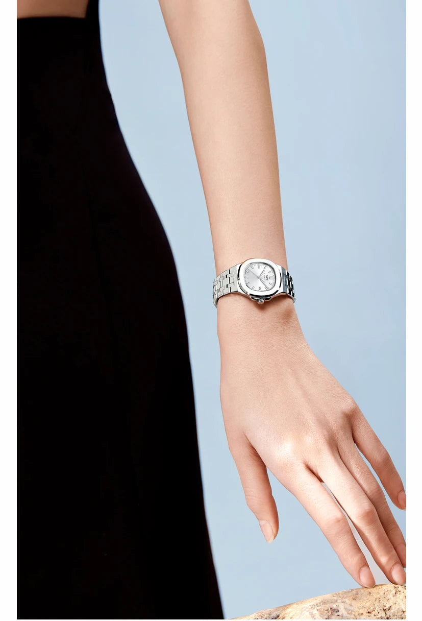 I&W Simple Quartz Watch for Women 2024 New Design Ladies Watches Sapphire Calendar Full Steel Bracelet Waterproof Montres Femmes