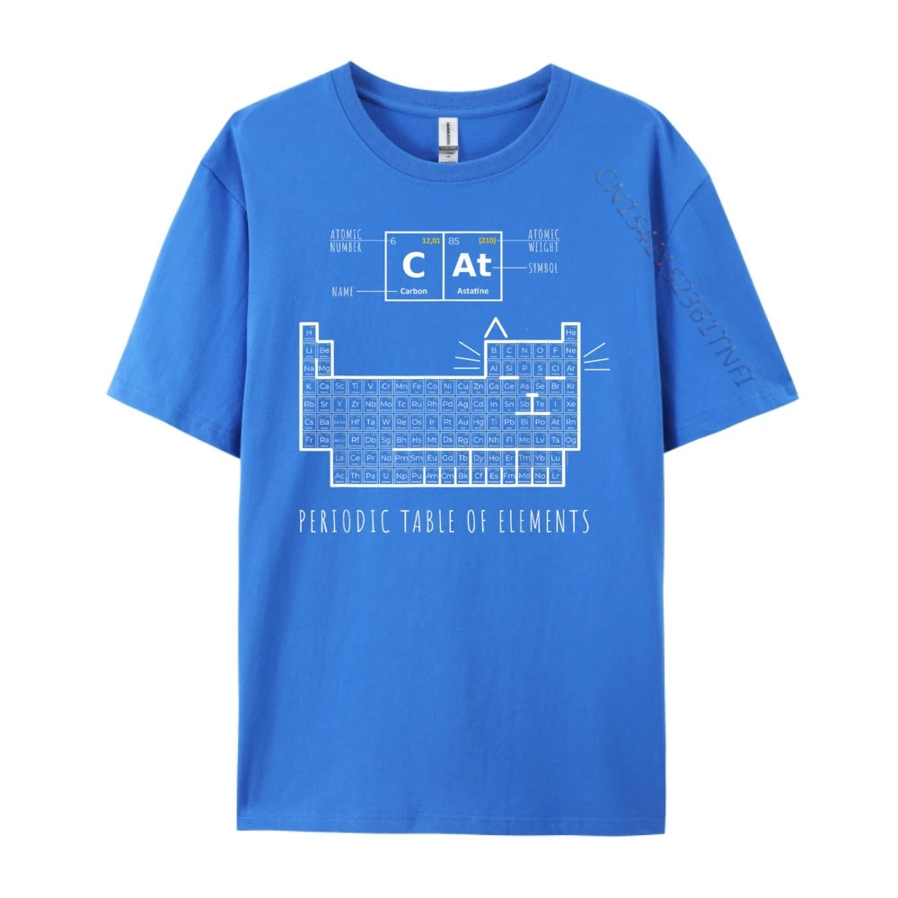 The Chemistry Cat Periodic Table Of Elements Men Clothes Printed T-Shirt Father's Day
