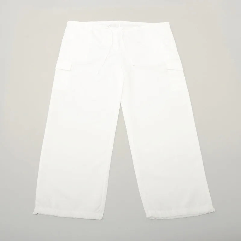 Women Cargo Pants Spring New Streetwear Solid Fashion Pockets Drawstring Trousers Casual Slim Versatile Knitted Lady Cargo Pants