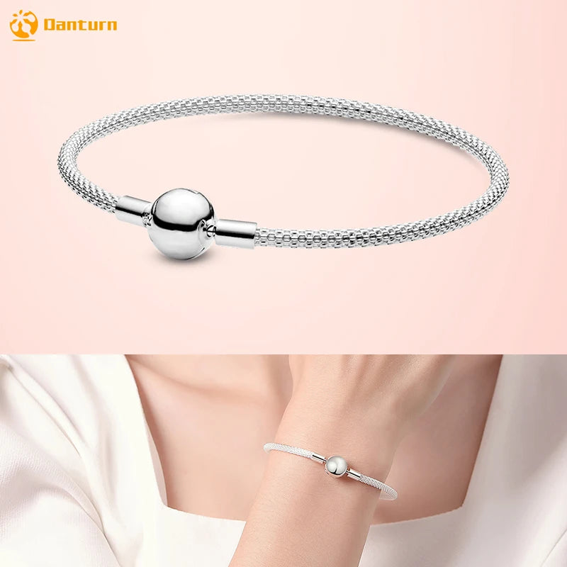 Danturn 925 Sterling Silver Bracelets Crown Butterfly Bus Sisterly Love Cherry Bracelets Women Bracelets Fashion Charm Bracelets