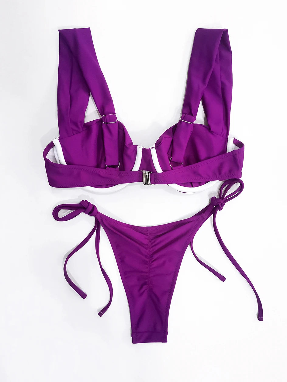 Sexy Bikini 2025 Swimsuit Woman Push Up Swimwear Swimming for Woman Bathing Suits Mini Thong Bikinis Sets 2 Pieces Beach Wear