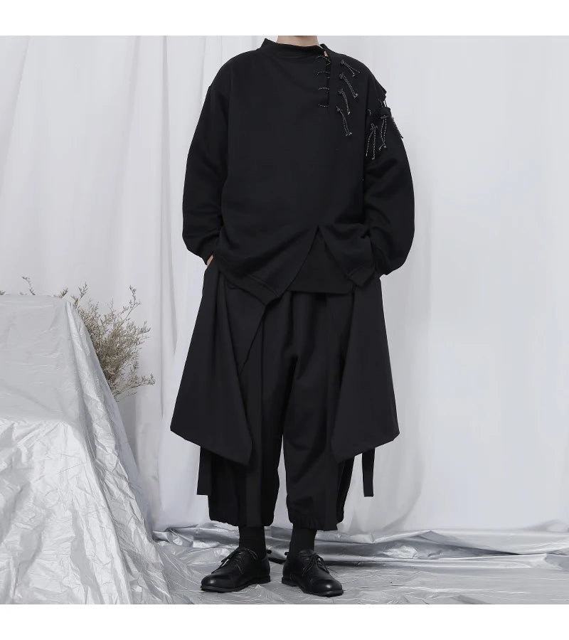 Japan  Style Men's clothing Punk Casual 8-9 Pants