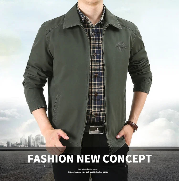 Men's High Quality Jacket Washed Pure Cotton Jacket Workwear Men's Coat Loose Business Men's Clothing Outdoor Men's Clothing