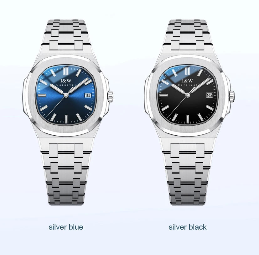 I&W Simple Quartz Watch for Women 2024 New Design Ladies Watches Sapphire Calendar Full Steel Bracelet Waterproof Montres Femmes