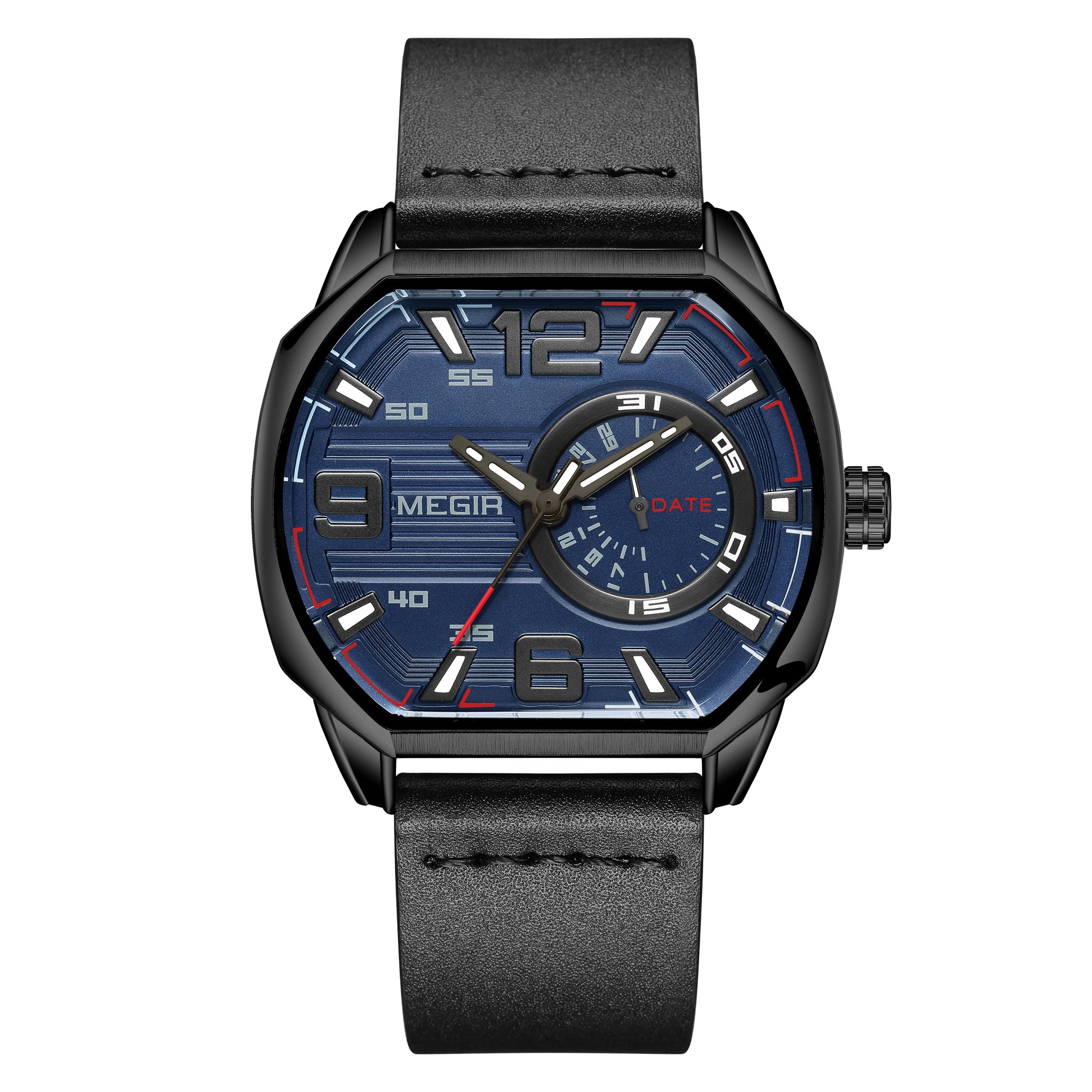 MEGIR Relogios Masculino Fashion Mens Sports Watches Luxury Leather Quartz Wristwatch Man Casual Wrist Watch Clock Montre Homme