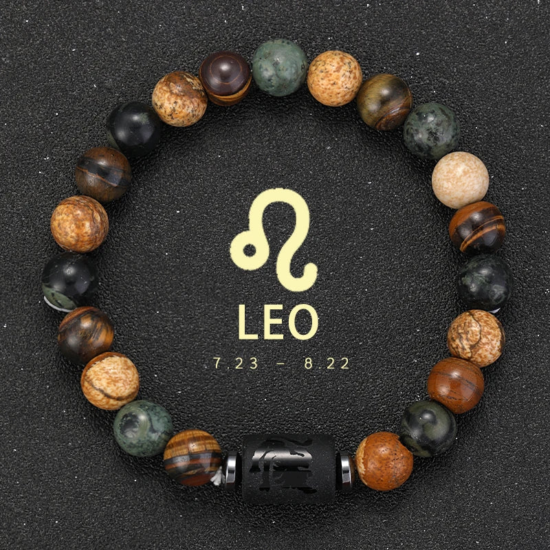 12 Zodiac Signs Bracelets Taurus Gemini Cancer Virgo Pisces Bracelets Ladies Men Couple Friendship Jewelry Gift Bracelets