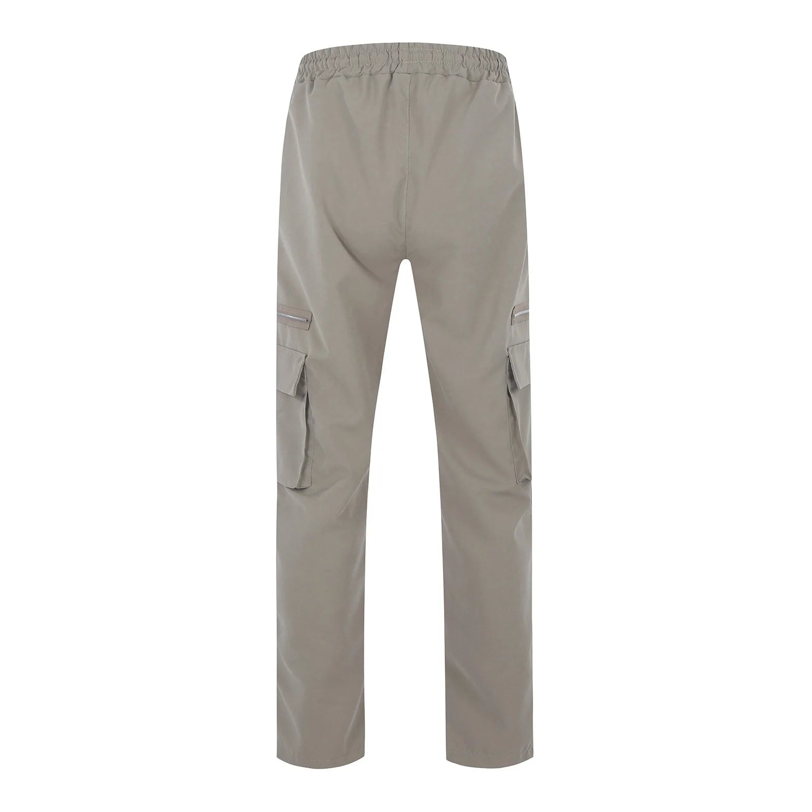 Jogger Casual Sports Zipper Decorated Cargo Pants Waist Pull Rope Men's Plus-size Braided Solid Color Zipper Cargo Pants