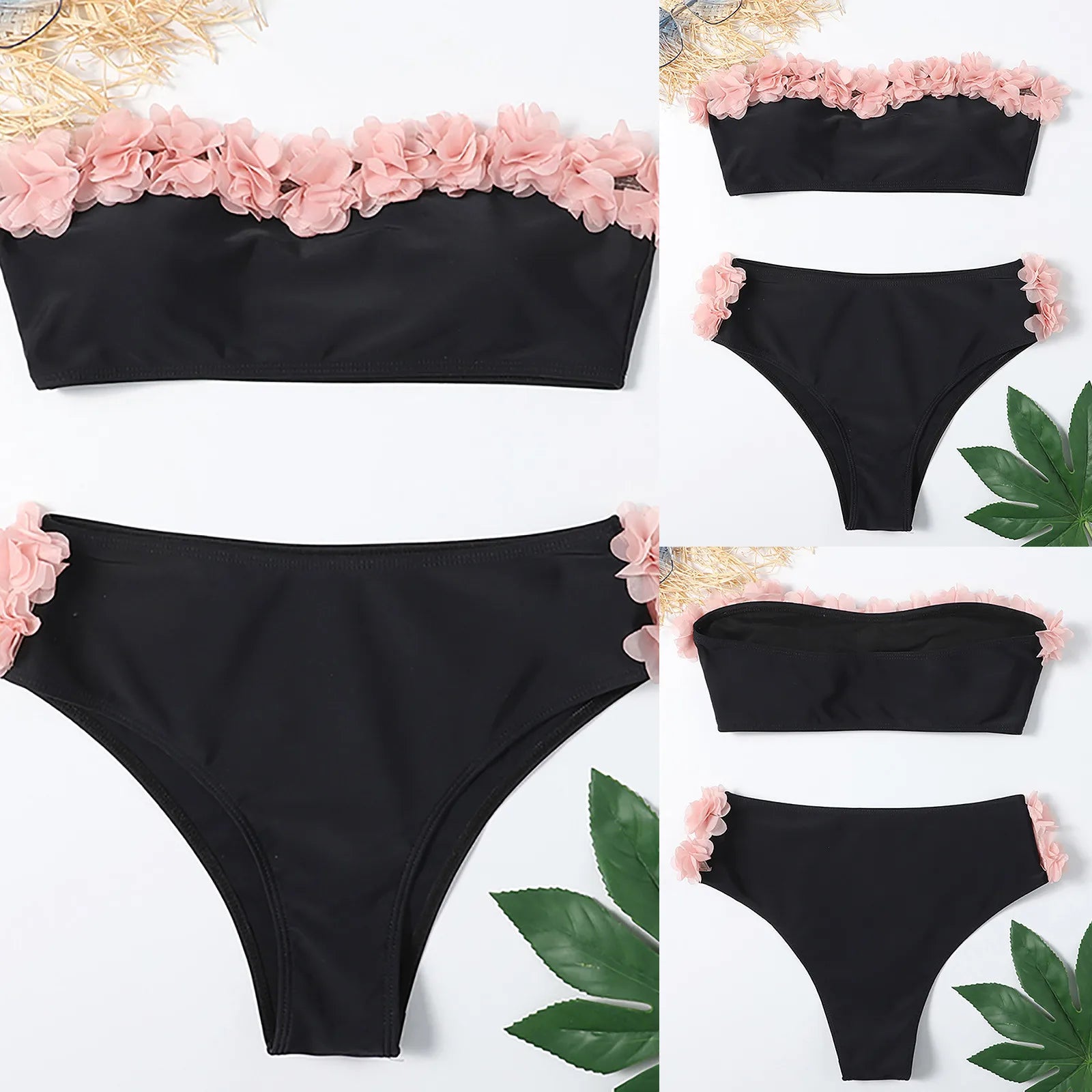Sexy Bathing Suits For Women Two Piece Swimsuits Split One Set Swimsuit Gradient Women'S Bikini High Waist Beachwear Strapless