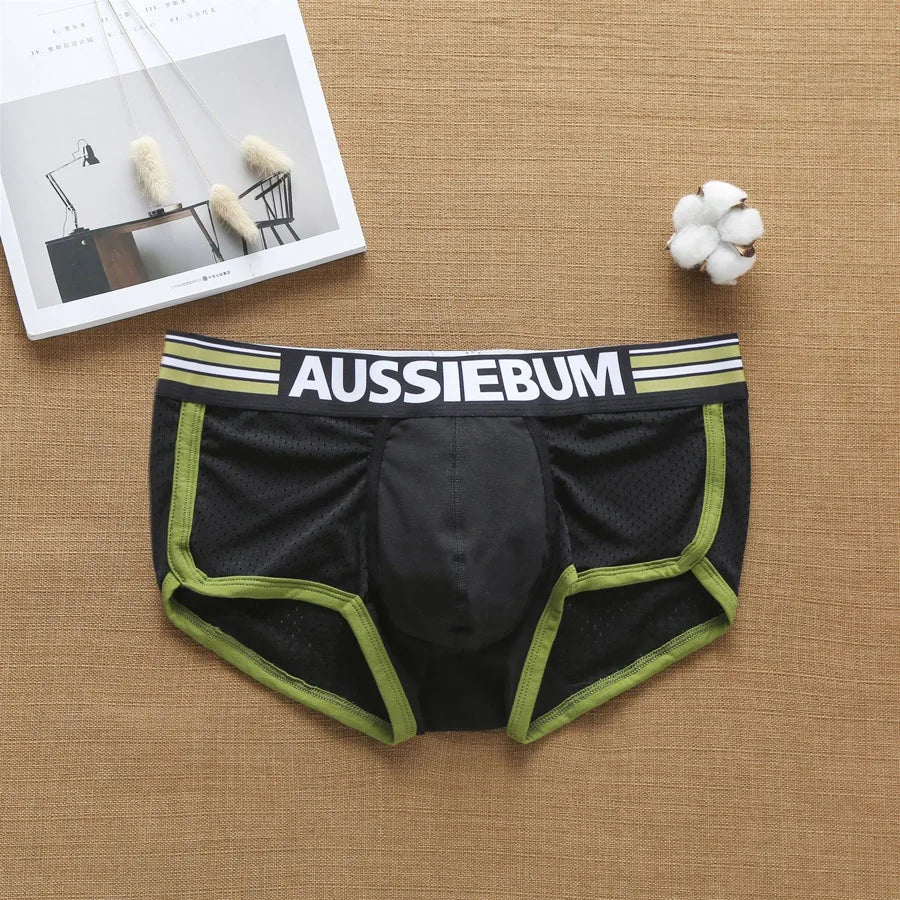 Summer Underwear Men Boxers Shorts Mesh Boxer Aussiebum Mens Panties Breathable Male Calzoncillos Convex U Pouch Man Underpants