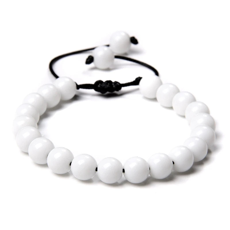 Garnets Stone Beads Bracelets Fashion Adjustable Braided Rope Bracelets Bangles Men Women Yoga Healing Balance Bracelets Jewelry