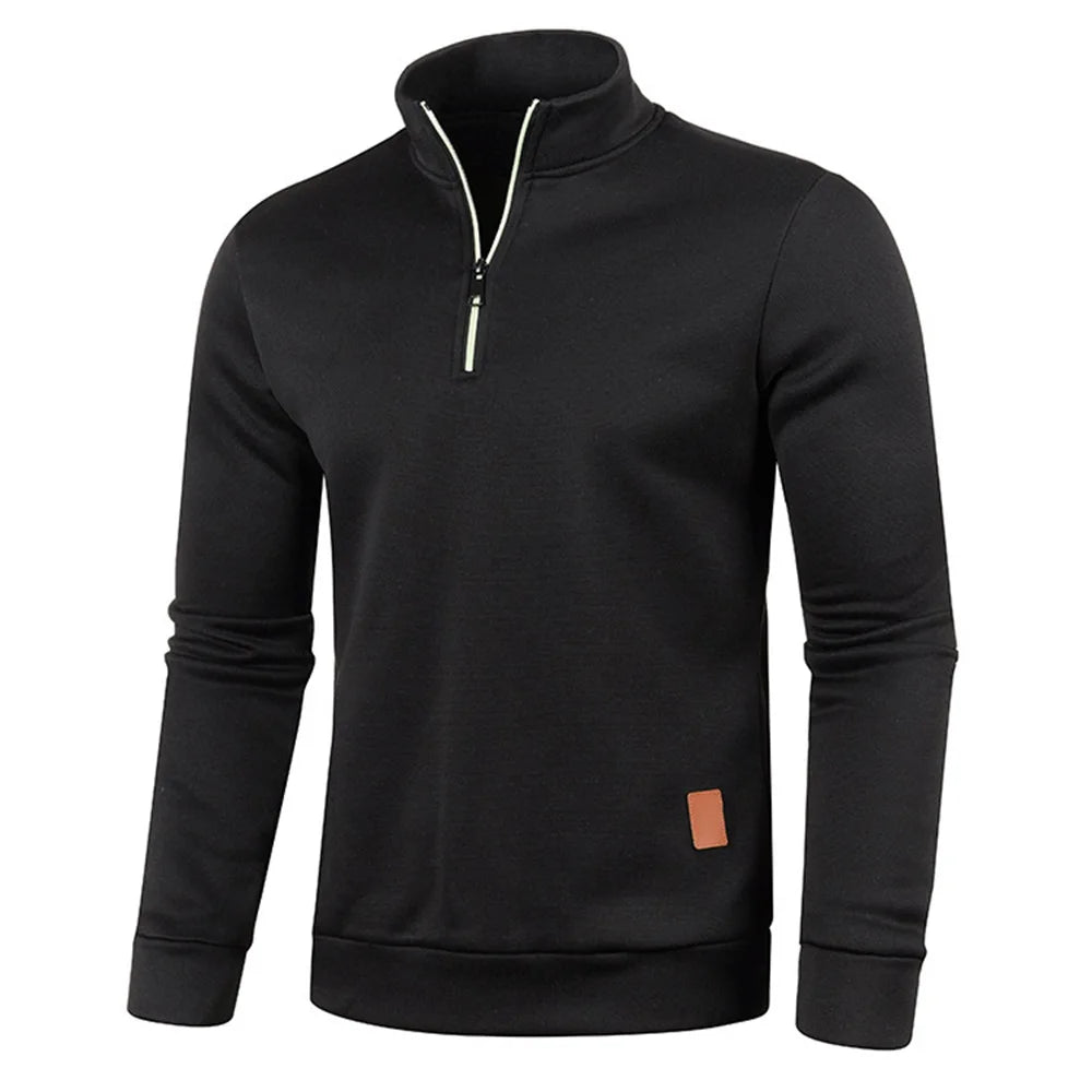 Men's Sweatshirts Half Zipper Pullover Male Long Sleeve Flleece Sweater Standcollar Snowflakes Hoodies Men Clothes