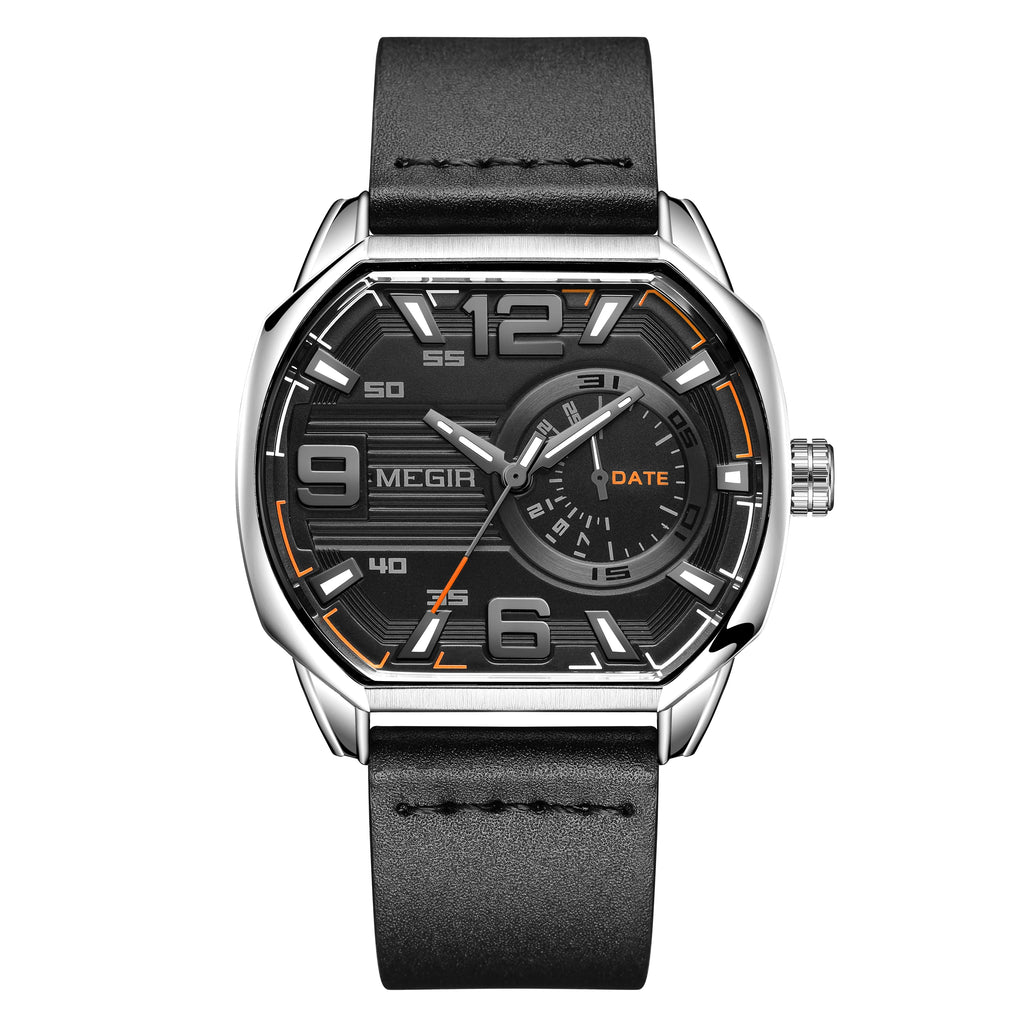 MEGIR Relogios Masculino Fashion Mens Sports Watches Luxury Leather Quartz Wristwatch Man Casual Wrist Watch Clock Montre Homme