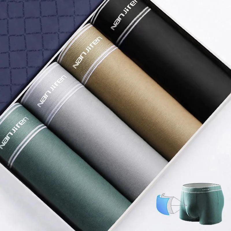 4Pcs Boxer Shorts Men's Underwear Sexy Panties Cotton Boxers Man Underpants Male Shorts Homme U Convex Lingerie Wholesale Lots