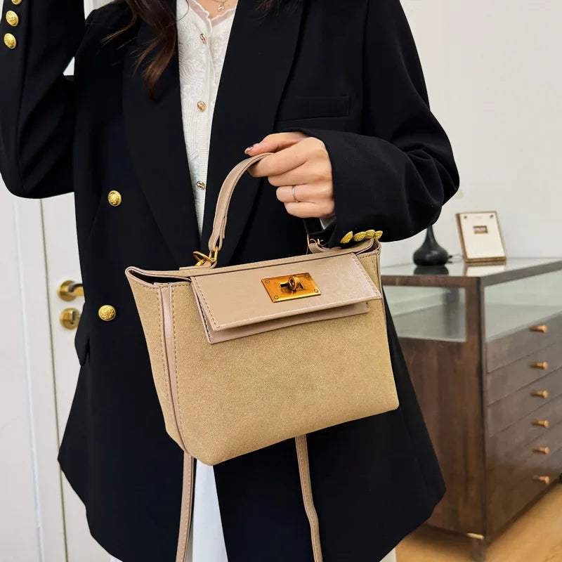 Handbag - A Niche High-end, Women's Single-shoulder Crossbody Bag for Daily Commutes. 2025 New Model - Large Capacity Kelly Bag.