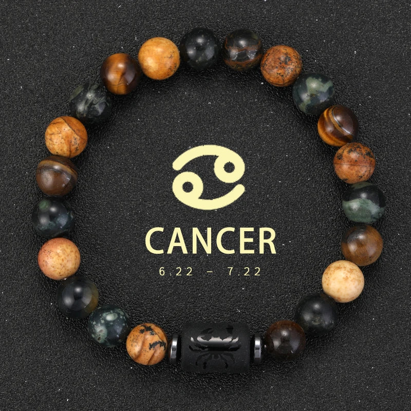 12 Zodiac Signs Bracelets Taurus Gemini Cancer Virgo Pisces Bracelets Ladies Men Couple Friendship Jewelry Gift Bracelets
